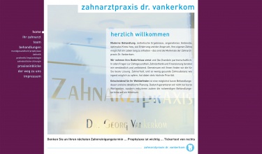 Zahnarzt Vankerkom Internetauftritt